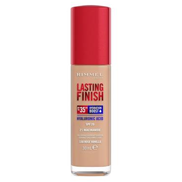 RIMMEL LASTING FINISH 35HR HYDRATION BOOST HYALURONIC ACID SPF20 ROSE VANILLA 150