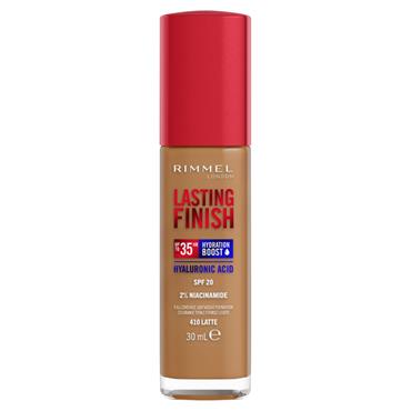 RIMMEL LASTING FINISH 35HR HYDRATION BOOST HYALURONIC ACID SPF20 LATTE 410