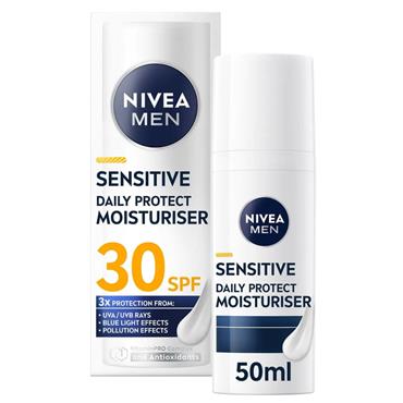 NIVEA MEN Sensitive Daily Protect Face Moisturiser SPF30 75ml