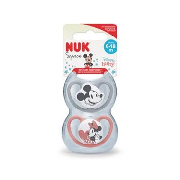 NUK SPACE SOOTHERS GIRLS TWIN PACK 6-18M