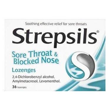 Strepsils Sore Throat & Blocked Nose 36 Lozenges