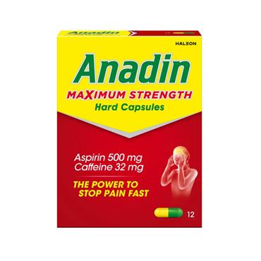Anadin Maximum Strength (Aspirin) 12 Capsules