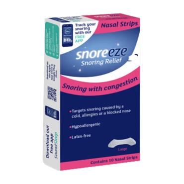 Snoreeze Snoring With Congestion Nasal Strips 10 Pack