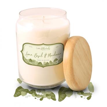 Celtic Candles Lime, Basil & Mandarin candle large pop jar