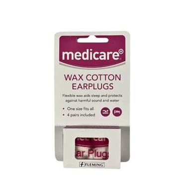 Medicare Wax Cotton Earplugs 4 Pairs