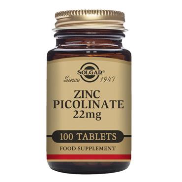 SOLGAR ZINC PICOLLINATE 22MG TABLETS 100
