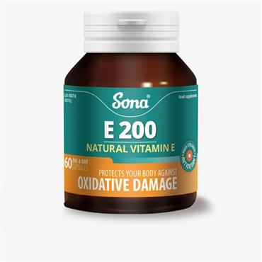 Sona Vitamin E 200mg capsules 60
