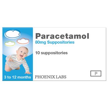 Paracetamol 80mg Suppositories for 3 to 12 Months 10 Pack
