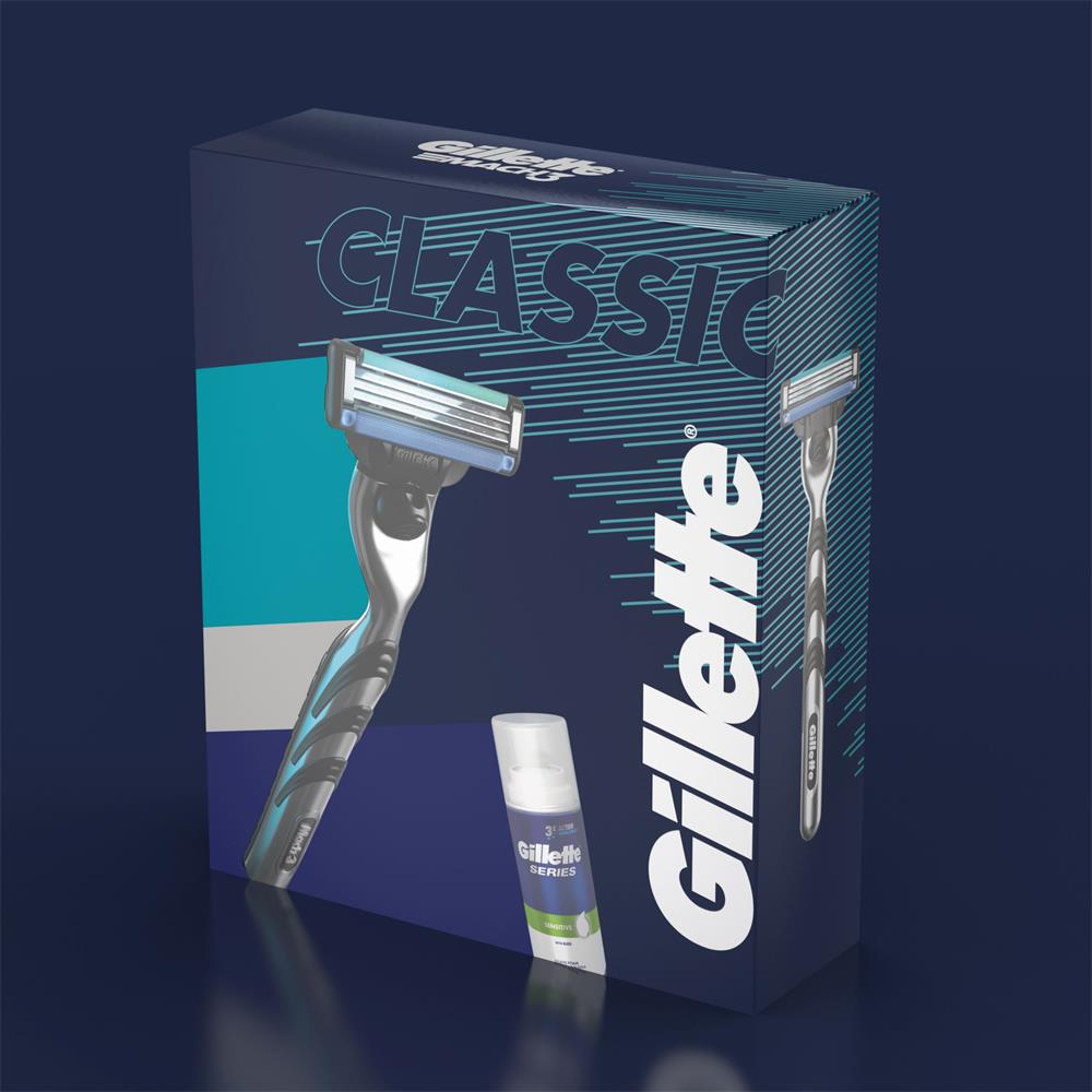 GILLETTE CLASSIC MACH 3 RAZOR 1UP & 100ML SERIES FOAM Health 1st