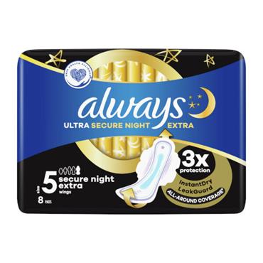 ALWAYS ULTRA SECURE NIGHT SIZE 5 8S