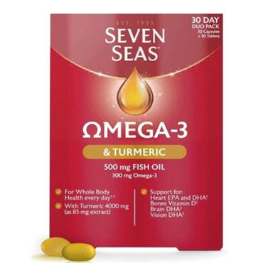 SEVEN SEAS OMEGA 3 + TUMERIC 30 CAPS + 30 TABS