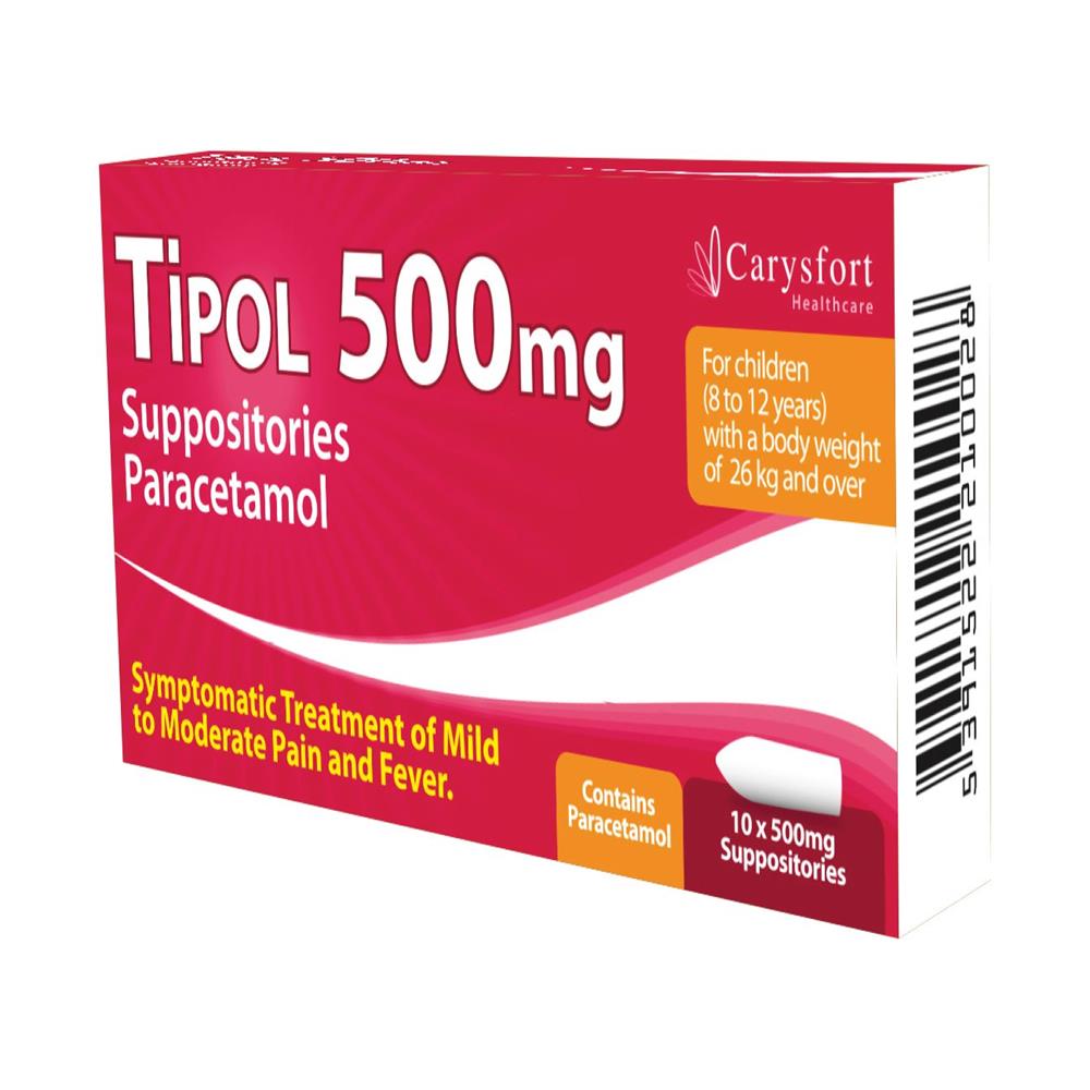 TIPOL 500MG PARACETAMOL SUPPOSITORIES 10S Health 1st Pharmacy Monaghan Ireland