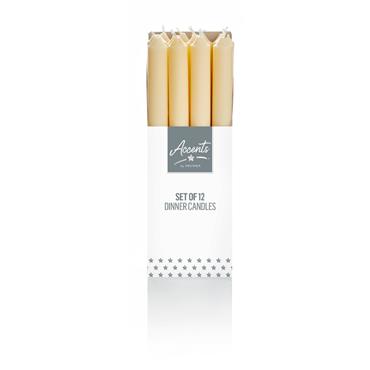 PREMIER CANDLES DINNER IVORY X12