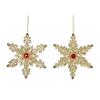 GISELA GRAHAM GOLD SPARKLING SNOWFLAKE W RED JEWEL