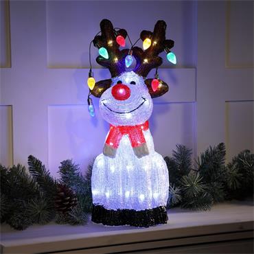 NOMA 54CM ACRYLIC REINDEER WITH LIGHT STRING