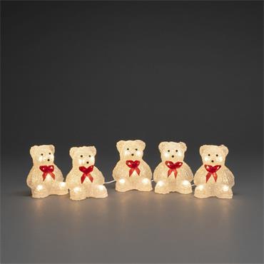KONSTSMIDE BEARS 5/SET LED ACRYLIC