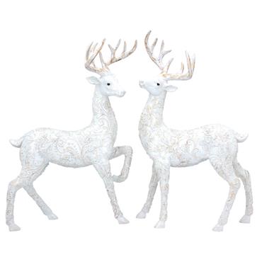 GISELA GRAHAM RESIN STAG WHITE EMBOSSED