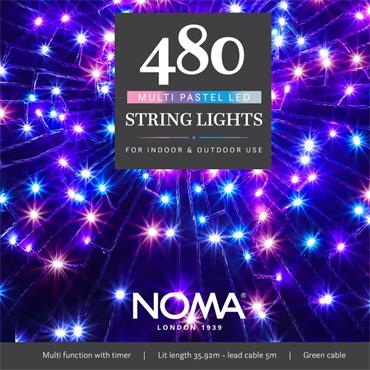 NOMA 480 PASTEL MULTIFUNCTION STRING LIGHTS WITH GREEN CABLE