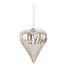 PREMIER SILVER GLASS HEART BAUBLE