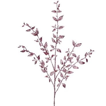 GISELA GRAHAM PINK GLITTER LEAF BRANCH