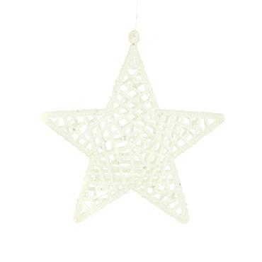 FLORALSILK GLITTER STAR HANGER 15CM