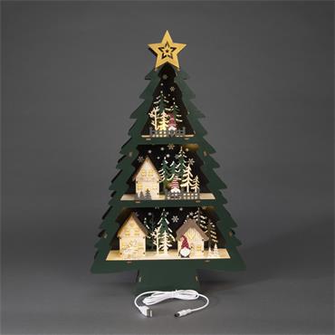 KONSTSMIDE WOOD CHRISTMAS TREE B/O