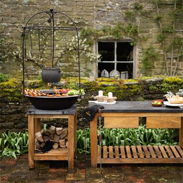 PLANCHA KADAI 84CM W/TRIPOD PULLEY