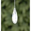 FESTIVE SILVER IRIDESCENT GLASS DROP 7CM
