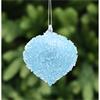 FESTIVE BLUE ICE ENCRUSTED GLASS ONION 8CM