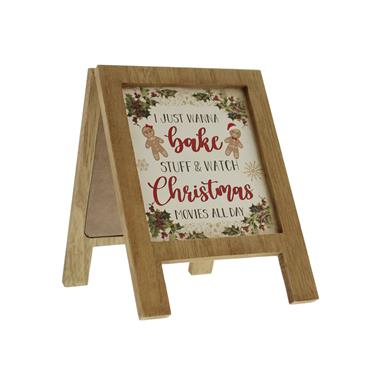 FESTIVE DOUBLE SIDED WOODEN BOARD GINGERBREAD SIGN