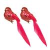 PREMIER DECORATIONS PLUM FEATHER BIRD 15CM 2PC