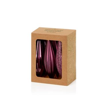PREMIER DECORATIONS PLUM DROP BOXED 11CM