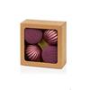 PREMIER DECORATIONS PLUM FLOCK AND MATT PUMPKIN BAUBLES BOXED 80MM