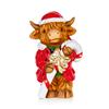 PREMIER DECORATIONS HIGHLAND COW WITH CANDY CANE 33.5CM LIT BO