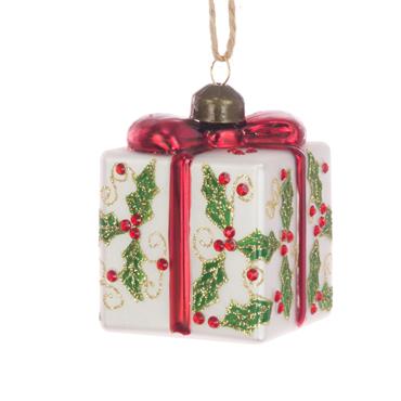 FLORALSILK GLASS PRESENT HANGER 8CM