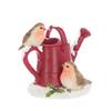 FLORALSILK RESIN ROBINS WATERING CAN 10CM