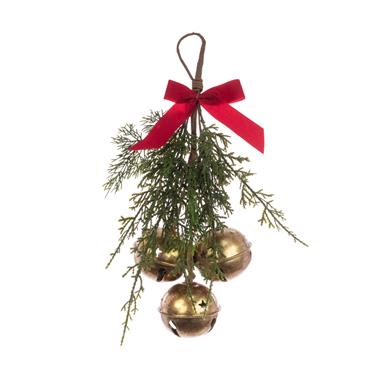 FLORALSILK HANGING BELLS WITH BOW 36CM