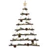 FLORALSILK WOOD PINE & BAUBLE WALL LADDER