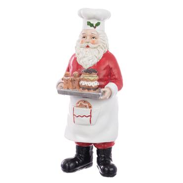 FLORALSILK RESIN BAKING SANTA CHEF 29CM