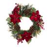 FLORALSILK POINSETTIA BERRY PINE WREATH