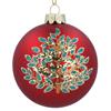 GISELA GRAHAM RED GLASS BALL W GLITTER TREE