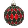 GISELA GRAHAM BLACK FLOCK/RED GLASS HARLEQUIN BALL