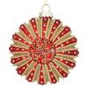 GISELA GRAHAM RED/GOLD ORNATE GLASS DISC