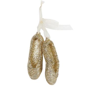GISELA GRAHAM GOLD GLITTER ACRYLIC BALLET SHOES