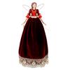 GISELA GRAHAM RED VELVET/GOLD LACE TREE TOP FAIRY LGE