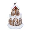 GISELA GRAHAM RESIN WHITE ICED LED GINGERBREAD VILLAGE MED