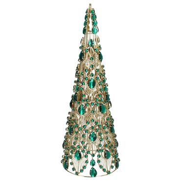 GISELA GRAHAM GREEN JEWEL GOLD WIRE TREE