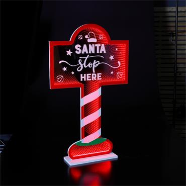 NOMA 78CM INFINITY 'SANTA STOP HERE' SIGN