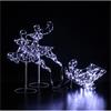 NOMA TWO WHITE FLEXI REINDEER WITH SLEIGH 96CM