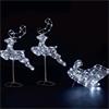 NOMA TWO SPUN ACRYLIC REINDEER WITH SLEIGH 96CM